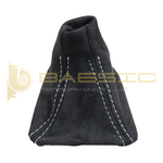 BMW E9X Automatic Shift Boot Alcantara Suede with White Stitching
