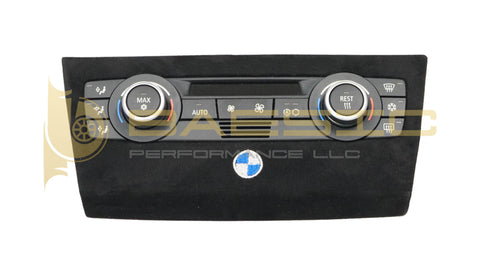 BMW Climate Control Cover Pre LCI Wrapped In Alcantara Suede And BMW Logo