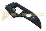 BMW 5-Series Center Console Wrapped in Black Alcantara Suede with Red Stitching